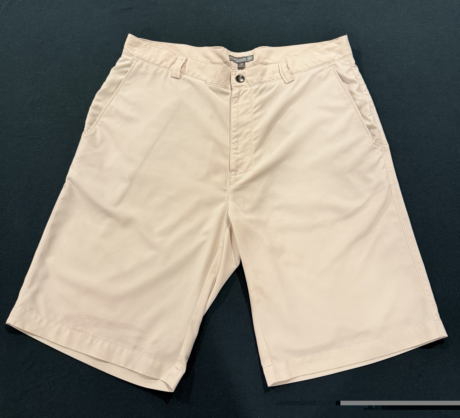 Peter Millar Light Beige Performance Stretch Shor… - image 1