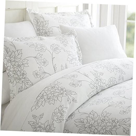 Soft gray twin duvet cover for hotel-style comfort-image