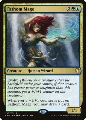 Magic/MTG Fathom Mage CM2-156 Rare Englisch Light Played