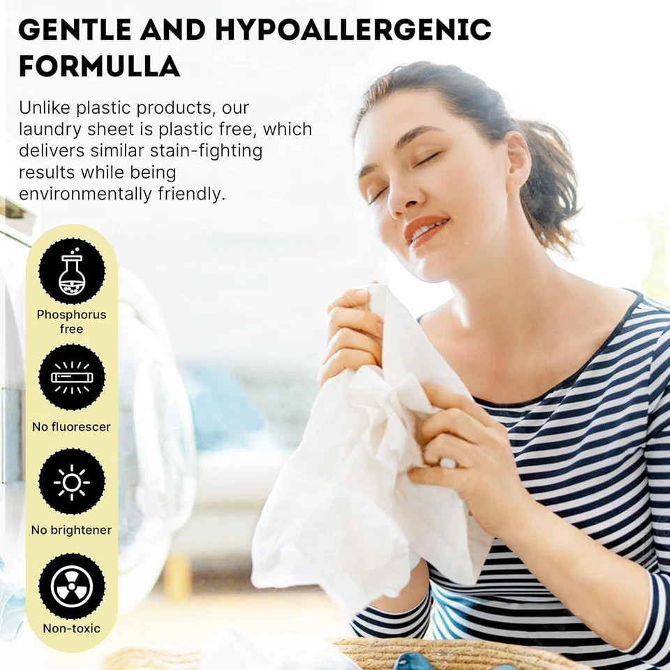 Hojas de detergente para ropa ECO ROOTS 64 cargas | Sábanas AMIGABLES sin perfume,...  Foto 2 de 4