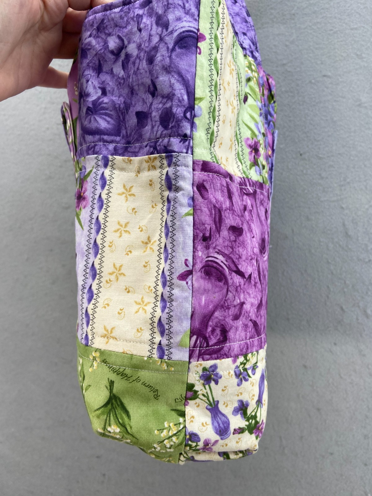 Tote Bag with Pockets Patchwork Quilted Handmade … - image 4