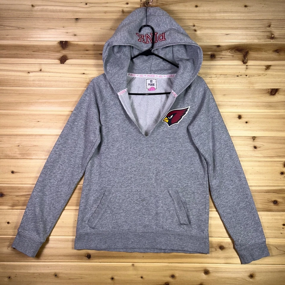 Victoria's Secret Pink NFL Arizona Cardinals Hoodie Womens M Gray Hooded Sweater - Image 2 of 4
