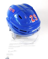 2018-19 Cole Schneider #29 New York Rangers Game-Used Bauer Helmet LOA#266384