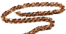 3 FEET VINTAGE GENUINE SOLID COPPER 6mm. TWISTED PADDLE FANCY CHAIN CH61