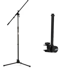 On-Stage MS7701B Euro Boom Microphone Stand and Posi-Lok Side Mount Boom - Black