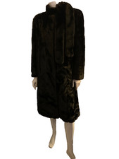 Hillmoor New York vintage winter coat maxi faux fur color black and brown size L