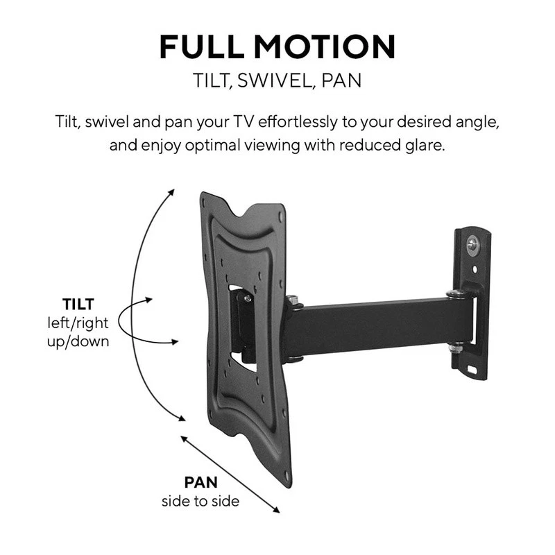 Full Motion TV Mount 10 to 50 Inch W/ Tilt Swivel Articulating Arm HDMI Cable US - Image 4 of 4