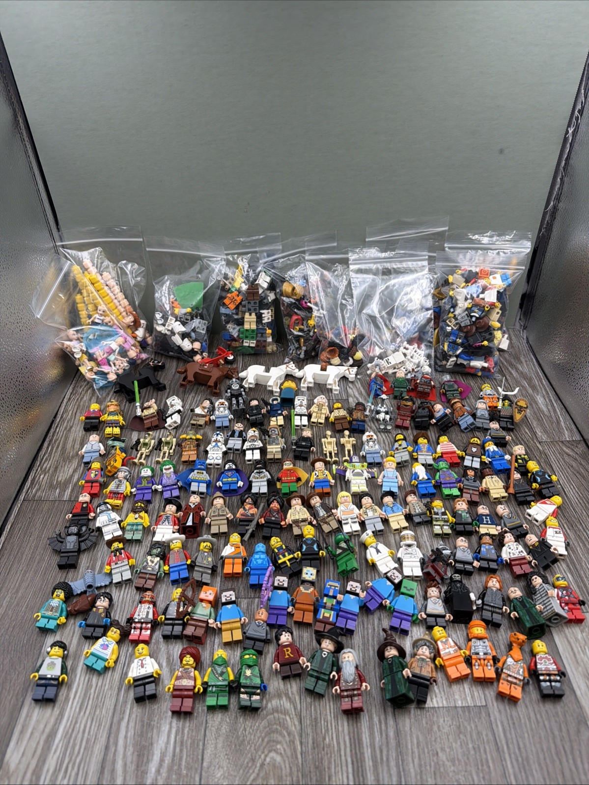 HUGE Bulk Lego Minifigures 130+Complete Figs & Parts & Pieces Many Themes 2+lbs