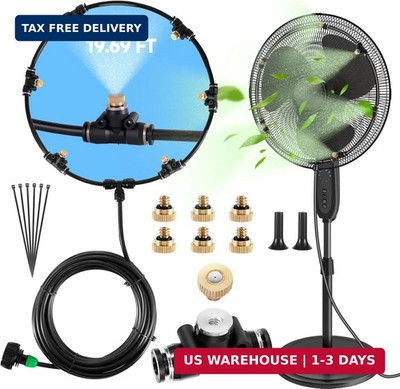 Anti Leak Misting Fans for Outside,Outdoor Misting Fan Kit,19.69FT(6M) with 6 Br