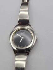 Women’s ESQ Esquire Swiss 100561 Silver Tone Watch New Battery Working