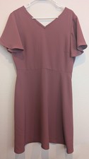 Uniqlo Pink Dress Large Fluttersleeve Knee Length