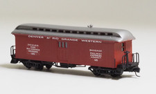 Westmodel Brass 30074-RTR DRGW Baggage Car Red Nn3, new in box for Z-scale track