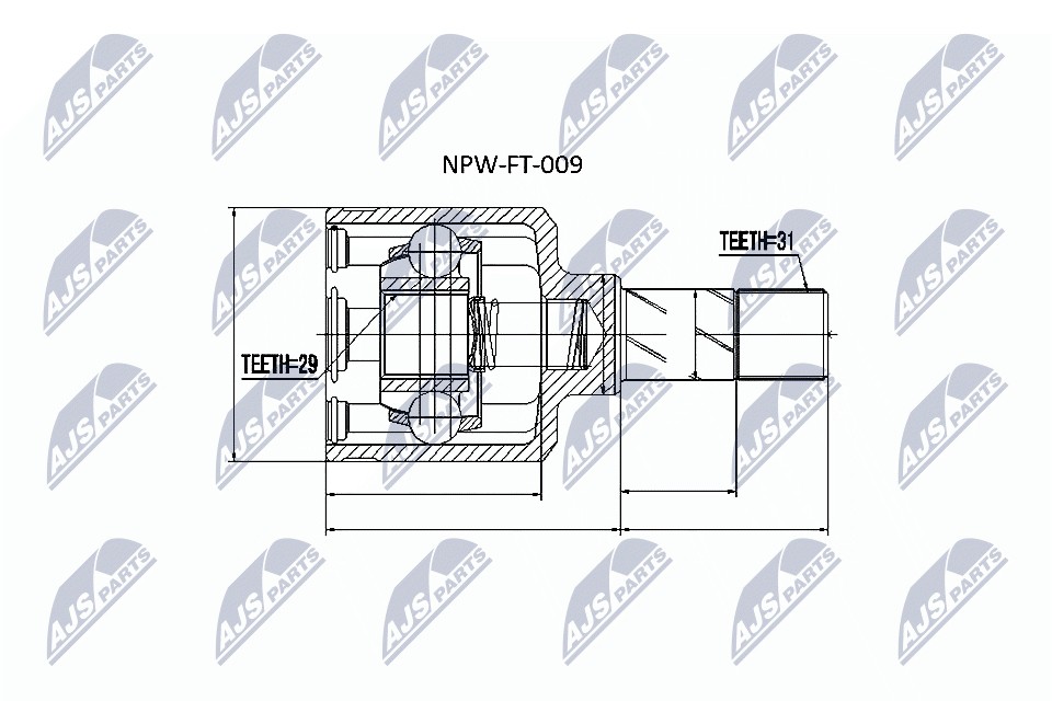 Fits NTY NPW-FT-009 Inner joint