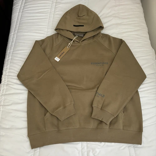 Felpa con cappuccio Fear of God Essentials uomo marrone marrone medio pullover