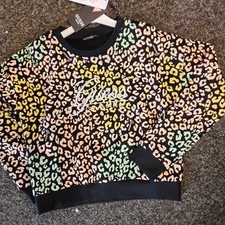 SALE NEW GIRLS GUESS CROPPED STYLE SWEATSHIRT STYLE J27Q00 SIZE 8 YEARS