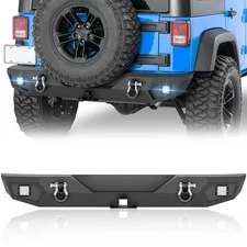 For 2007-2018 Jeep Wrangler JK JKU Off-Road Rear Bumper With 2" Hitch Receiver 