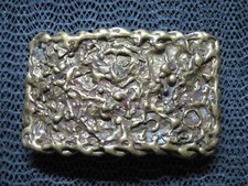 ABSTRACT BRUTALIST TRIPPY BRASS HIPPIE BELT BUCKLE VINTAGE RARE 1970s USA