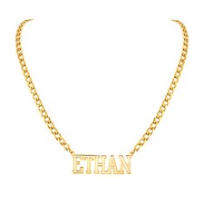 Skeleton Necklace Personalized Custom Name Plate Chain Women Men Stainless Steel