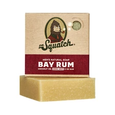 DR. SQUATCH BAY RUM Natural Bar Soap for Men Zero Grit Body Soap, 5 Oz