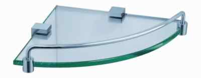 Fresca Ottimo 8.5 in. W Corner Glass Shelf in Brushed Nickel