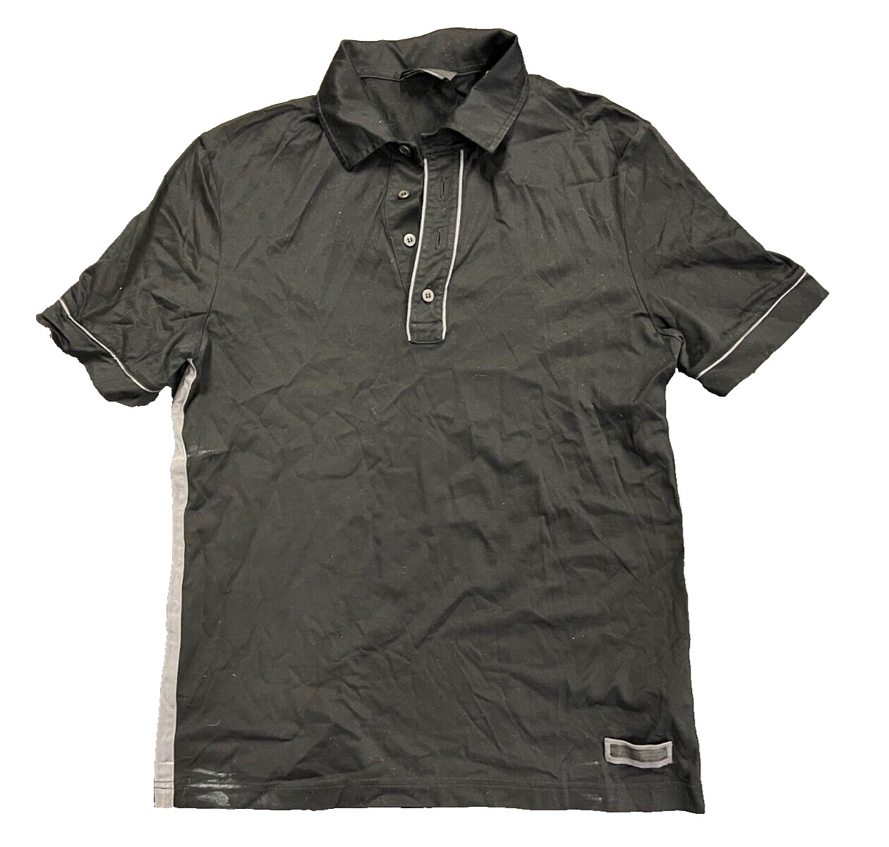 Prada Designer Authentic Black Collared Polo Paja… - image 1