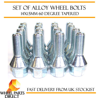Alloy Wheel Bolts (16) 14x1.5 Nuts Tapered for Renault Master [Mk3] 10-16