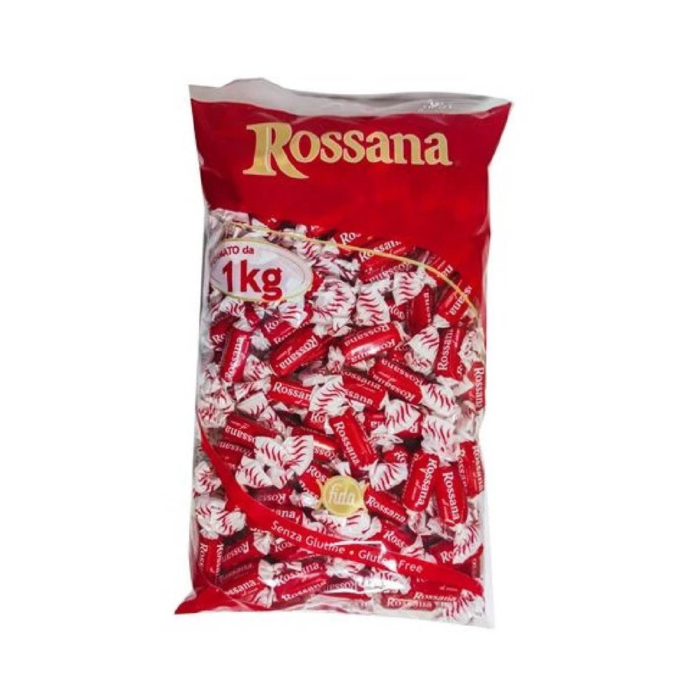 FIDA Caramelle Rossana Ripiene al Cocco Caramelle Finissime Busta da 1 Kg