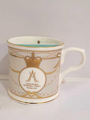 ARCHIE HARRISON MOUNTBATTEN - WINDSOR'S FIRST COMMEMORATIVE BABY MUG