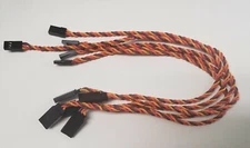5 PCS -12 INCH TWISTED HITEC/JR 22AWG SERVO EXTENSIONS
