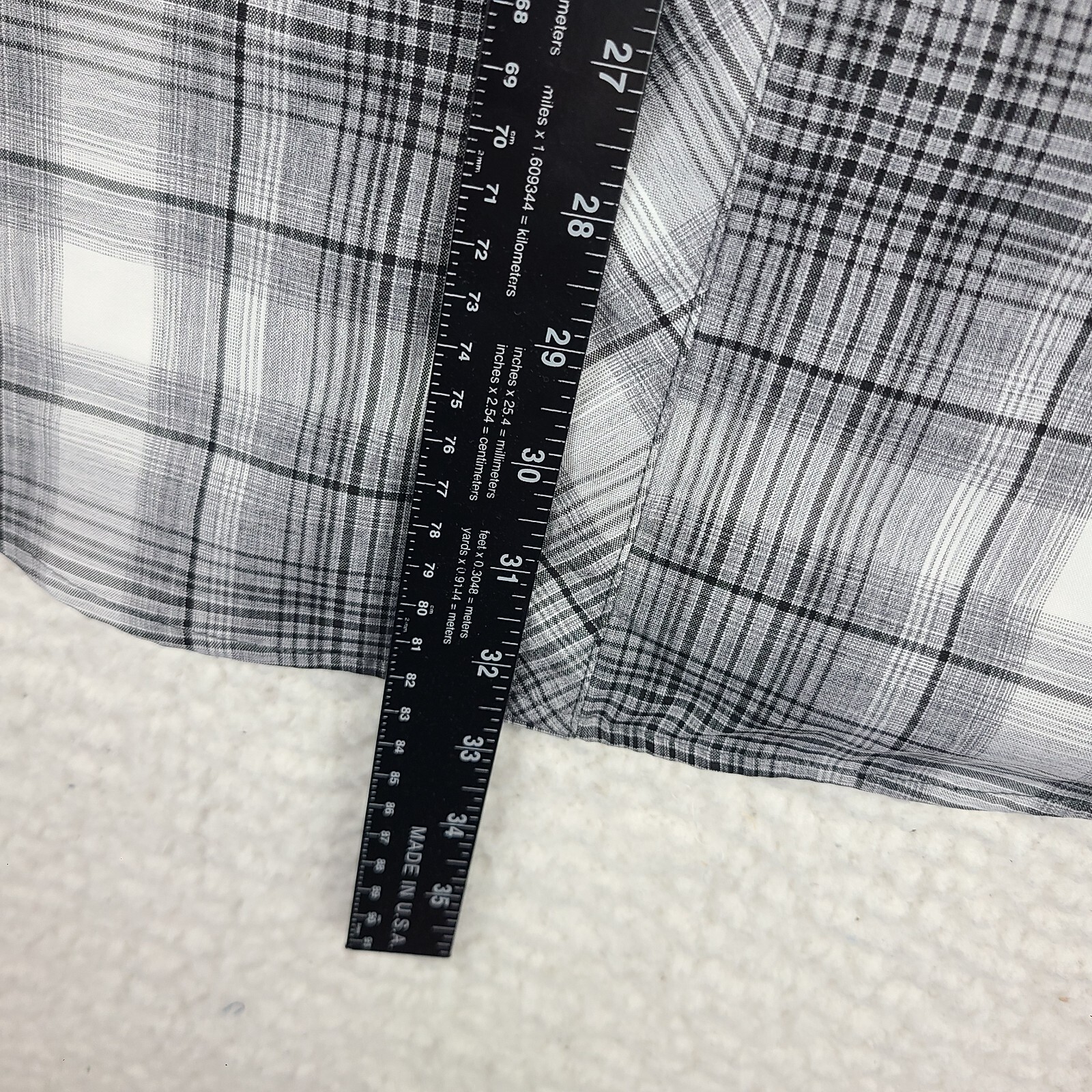 Orvis Dress Shirt Mens 2XL XXL Gray White Plaid F… - image 4