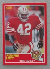 RONNIE LOTT San Francisco 49ers 1989 SCORE FOOTBALL CARD #215
