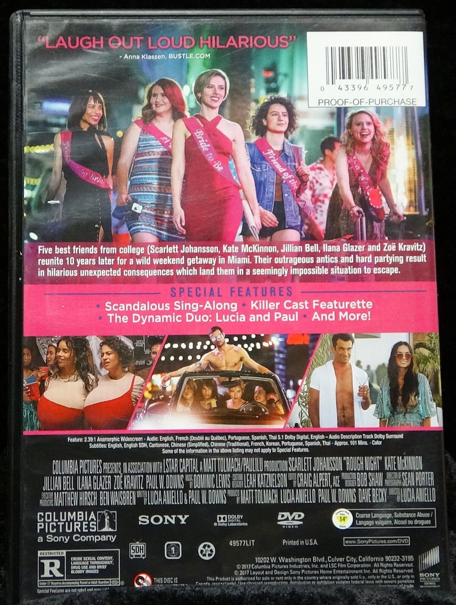 Rough Night 📀 Scarlett Johansson, Kate McKinnon Zoe Kravitz DVD