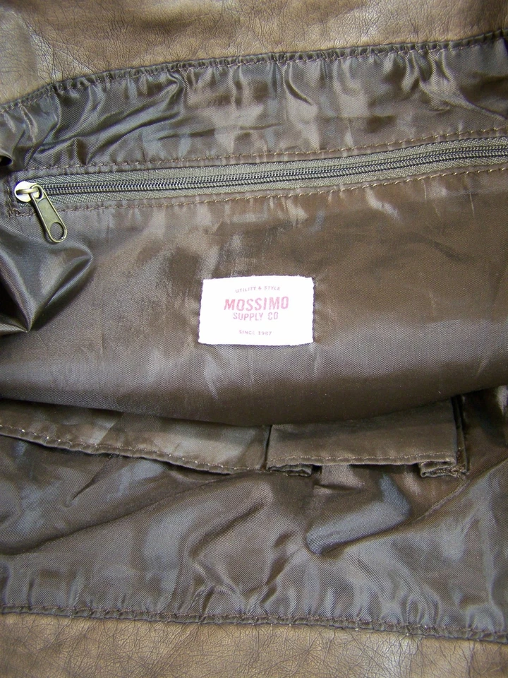 MOSSIMO Mujer Cartera Marrón Imitación Cuero 14" x 13" City Look Damas Foto 4 de 4