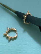 Spike huggie hoop earrings, Rivet punk spike huggie hoops, biker hoops earrings