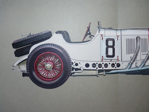 Mercedes Benz SSKL 1931 7,1 L Rudolf Caracciola #8 Hans A Muth impresión artística litografía - Imagen 3 de 4
