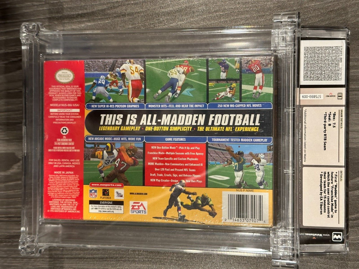 Madden 99 Nintendo 64 N64, New and Sealed GRADED WATA 7.5 B | eBay