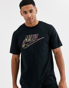 Nike-Floral-Logo-T-Shirt-Black