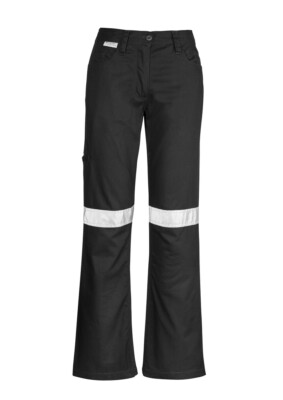 Syzmik Womens Ladies 100% Cotton Drill Utility Work Pants W/ 3M Reflective Tape
