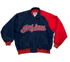 VTG Starter Diamond Collection Cleveland Indians Quilt Lined Jacket Mens XL