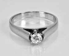 .30ct Round Cut Diamond Solitaire Engagement Ring 14k White Gold