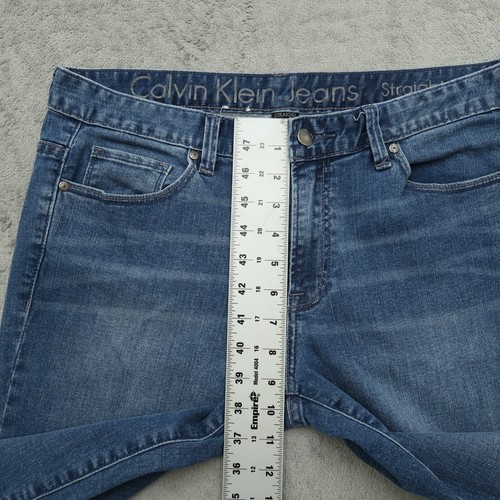 Calvin Klein Jeans Women's Size 12 Blue Mid-Rise Straight Denim Pants 28" Inseam - Picture 8 of 18
