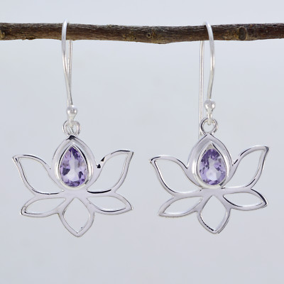 inviting Amethyst 925 Sterling Silver Purple genuine Designer US gift