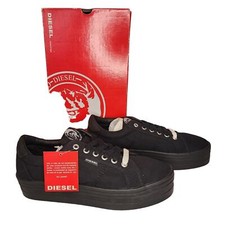 Diesel Mens Low TT-290 Low Top Sneakers EU 39 7 USA Black Fabric