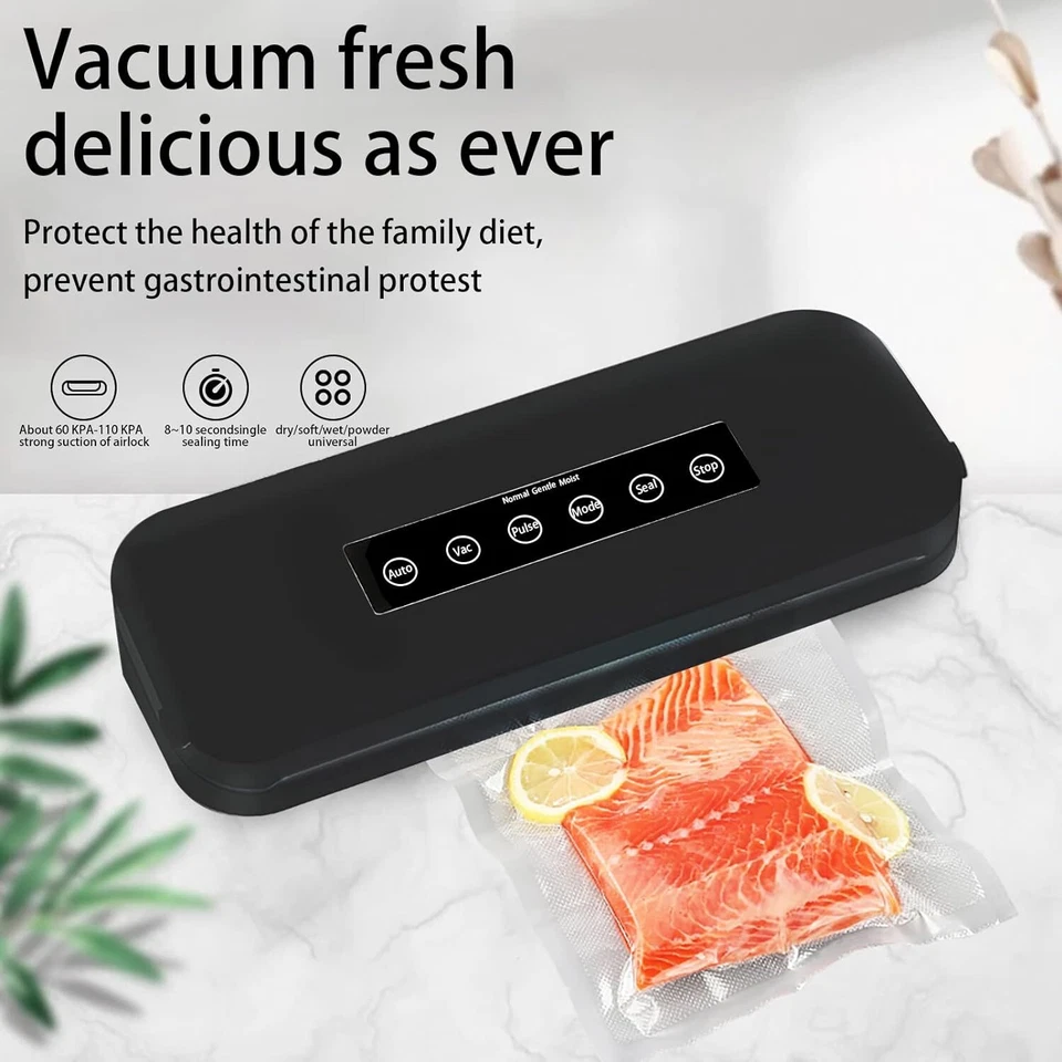 Bolsa selladora al vacío en relieve de 100 unidades almacenamiento ahorro de alimentos 4 mil elegir tamaño de opción Foto 2 de 4