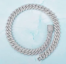 Drip Letter Miami Cuban Link Chain Solid Back Choker Necklace for Men Hip Hop