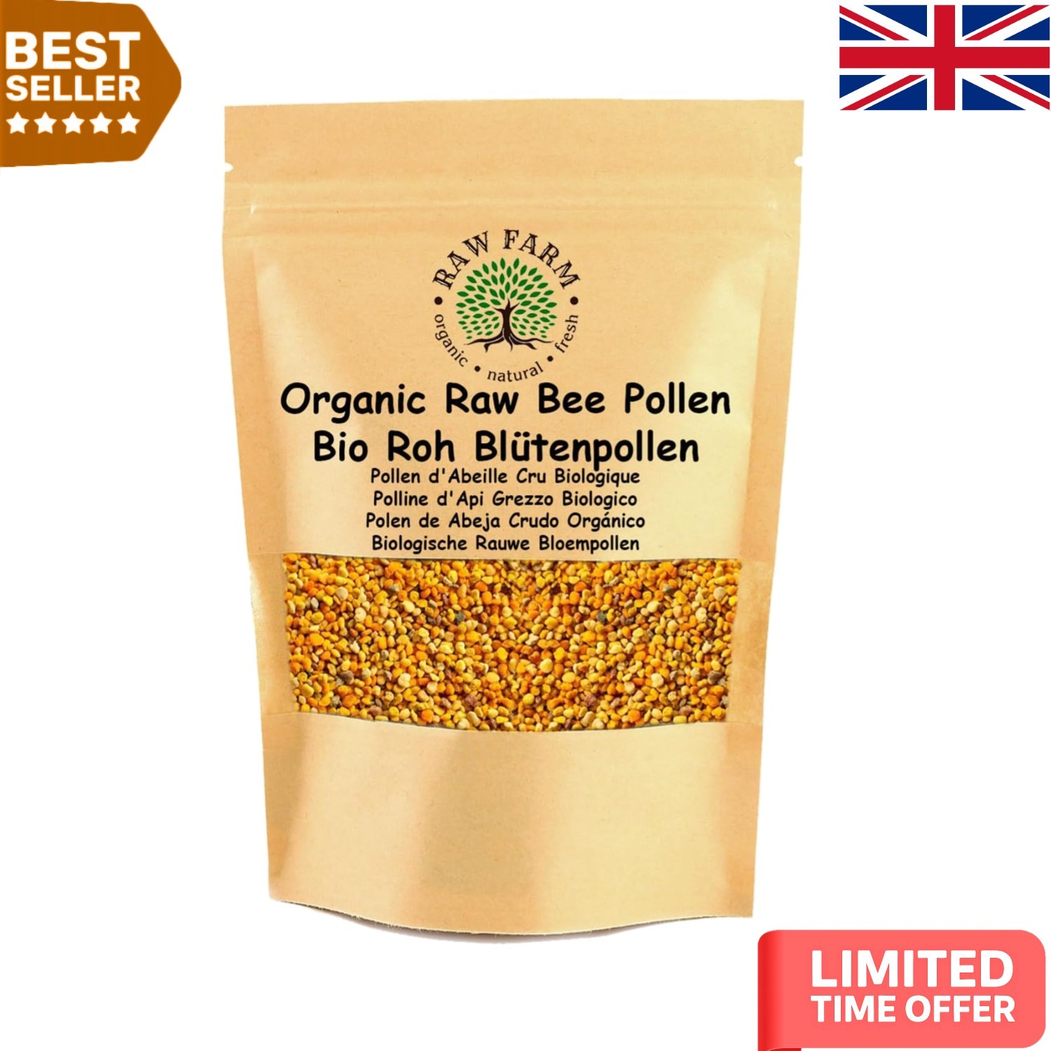 1 kg Organic Bee Pollen Granules - Versatile Superfood for Health Enthusiasts