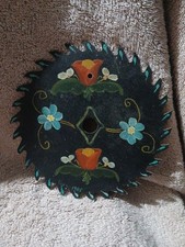 Vintage Handpainted Saw Blade Floral Print 1985 6.5"