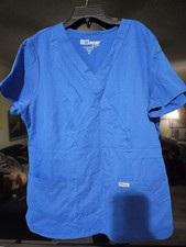 Grey  s Anatomy by Barco Active Spandex Stretch Scrub Top Blue Size XL