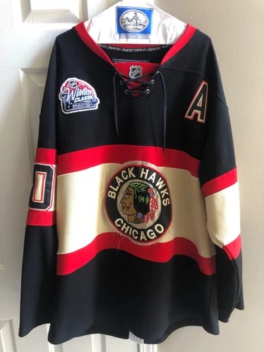 Patrick Sharp Chicago Blackhawks 2009 Reebok Winter Classic NHL Jersey Black 52