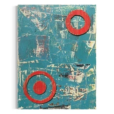 Original Mixed Media Abstract Art Collage Painting 9x12 "Smirk"